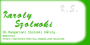 karoly szolnoki business card