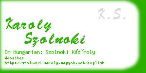 karoly szolnoki business card